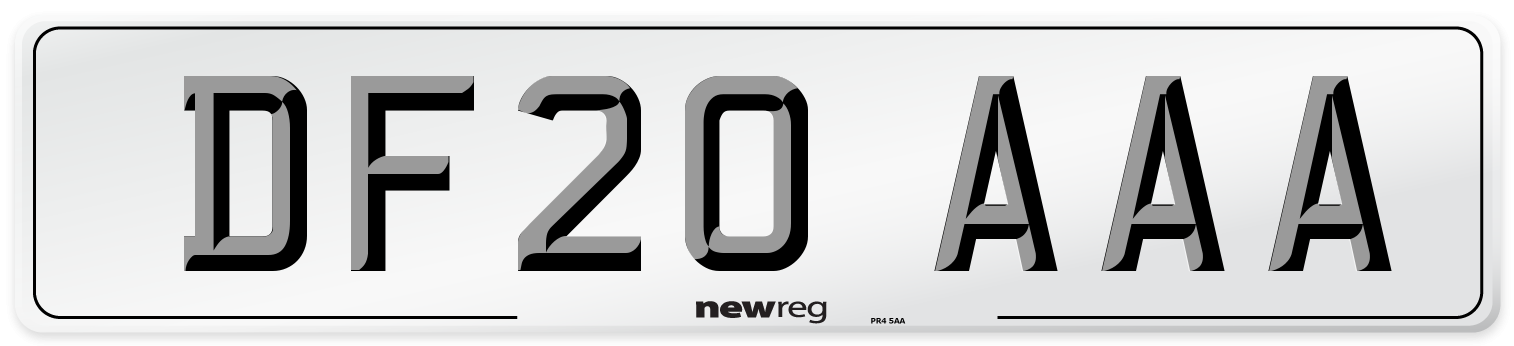 DF20 AAA Number Plate from New Reg